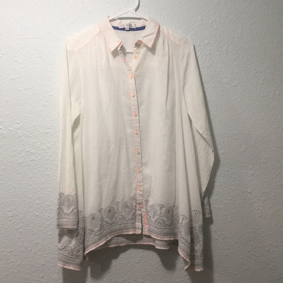 Johnny Was Tops - Johnny Was 3J Workshop Embroidered tunic blouse